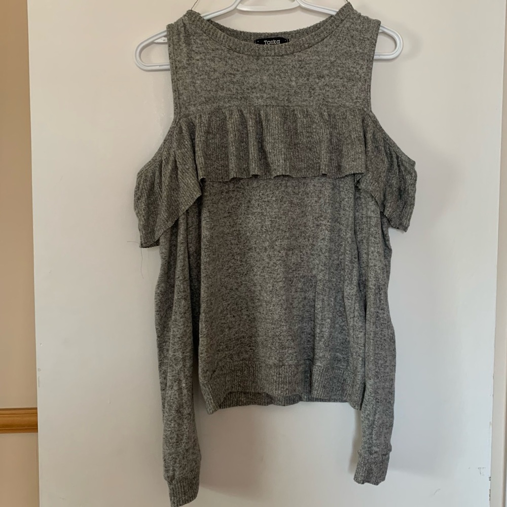 Soft grey long sleeve top - Size L